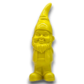 Sechs bunte, glänzende gartenzwergfiguren in blau, rosa, gelb, türkis, orange und grün, 5,5x5,5x17,5 cm groß