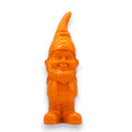 Vibranter oranger plast garten gnom mit spitzem hut und fröhlichem ausdruck 5,5x5,5x17,5 cm