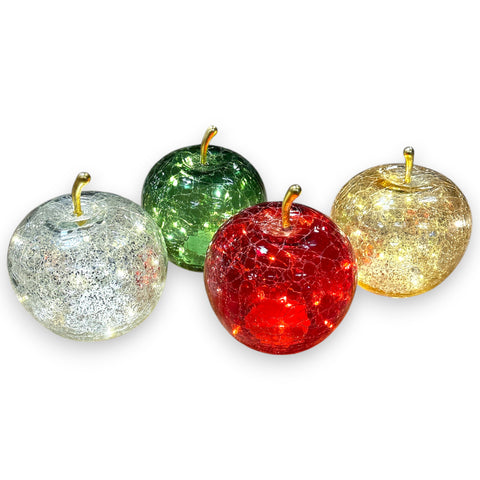 Deko Apfel LED aus Glas