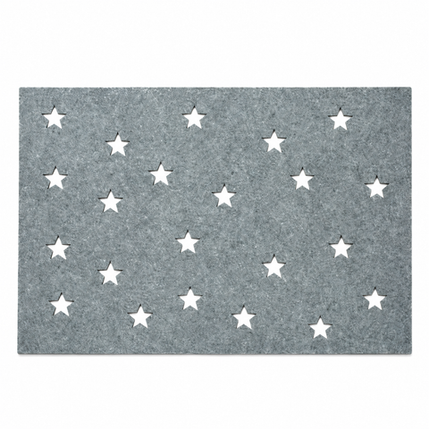 Deko Tisch Platzset "Sterne" 45x30cm Rot/Grau