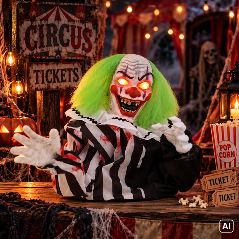 Halbes Skelett/ halber Clown animiert