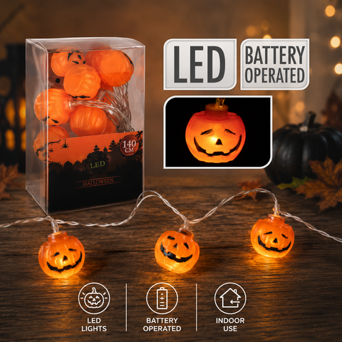 Kürbis-Lichterkette 12LED