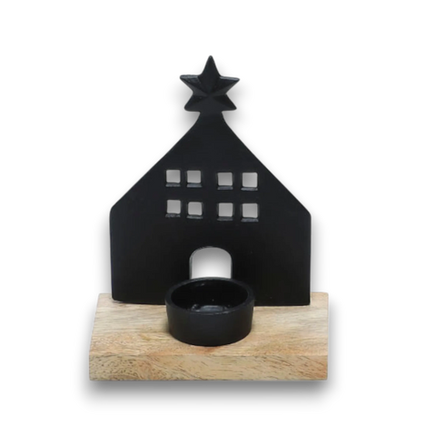 Haus mit Teelicht 13X8X17cm
