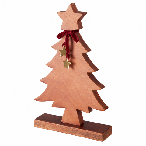 Baum Samtschleife Holz 26x26x40cm