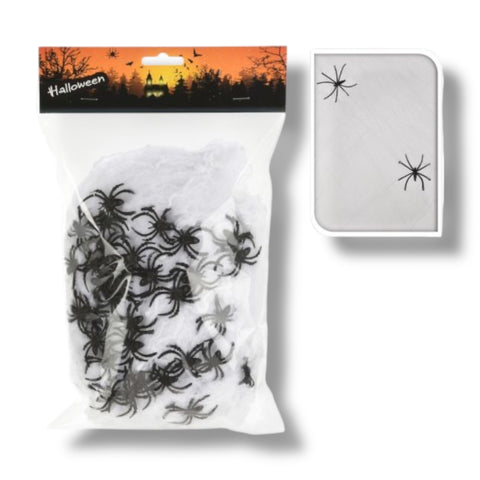 Halloween Spinnennetz mit 2 Spinnen Halloween Koopman