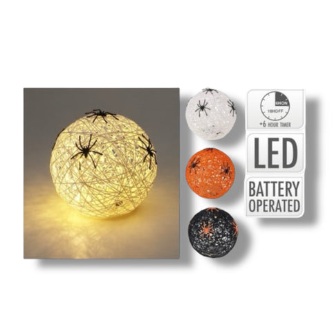 Halloween LED-Kugel mit Spinne 15 cm Halloween Koopman