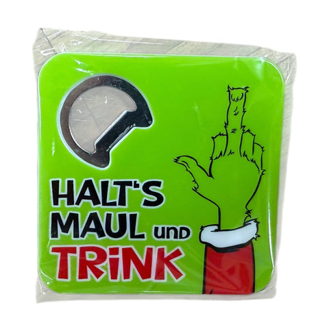 Bierdeckel/Flaschenöffner Festtagsmuffel - 2 Designs Muffel Top Ten Halt's Maul und trink