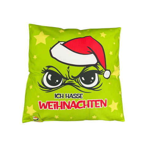 Kissen "Festtagsmuffel", 45x45cm, 300g Füllung Muffel Top Ten Ich hasse Weihnachten