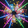 Bunte cartoon-motiv süßigkeitenbeutel sweet16 erfrischungsgetränk 200 ml in verschiedenen geschmacksrichtungen