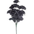 Ein 12er-bouquet künstlicher schwarze rosen mit detaillierten blütenblättern und grünen stielen