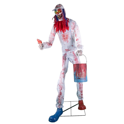 Clown mit Farbeimer animiert 213 cm Halloween Funny Fashion