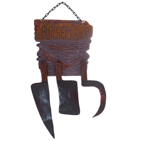 Deko Schild "Butcher Shop" Halloween Funny Fashion