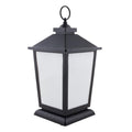 Led-laterne animiert 36x17 cm schwarze laterne mit mattweißen glasflächen und metallringgriff
