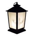 Led-laterne animiert 36x17 cm schwarze laterne mit satinierten glasscheiben und geisterhaften hand-silhouetten