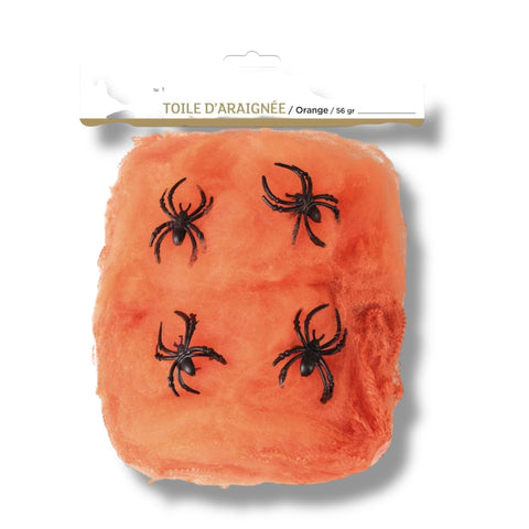 Spinnenweben orange 56g Partydekoration Ptit Clown