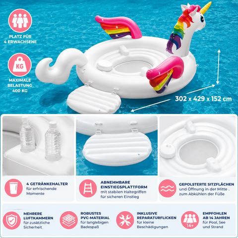 Intex Einhorn Partyinsel 302x429x152 cm