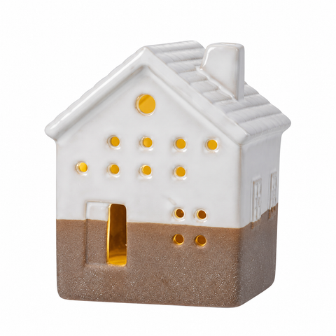 Haus mit LED 7x7x9cm