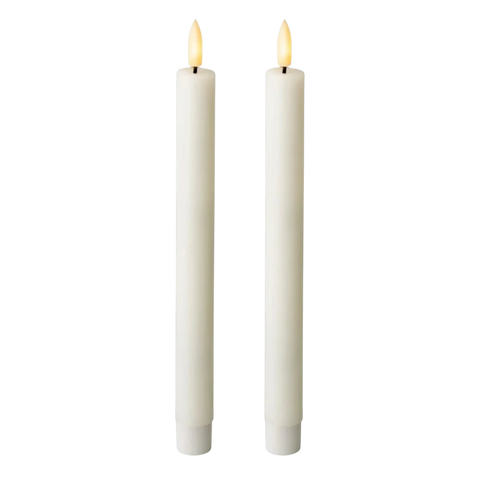 LED Spitzkerze mit Flacker-Effekt weiß 2er Set