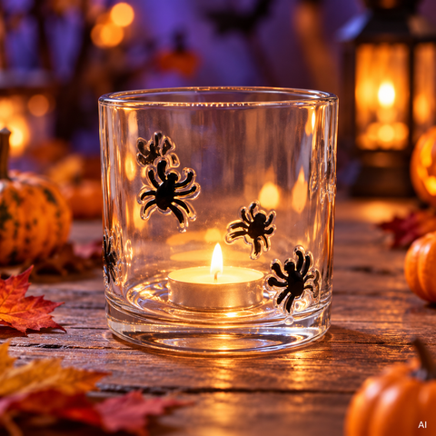 Windlicht Glas Tiere schwarz 10x10x10 cm