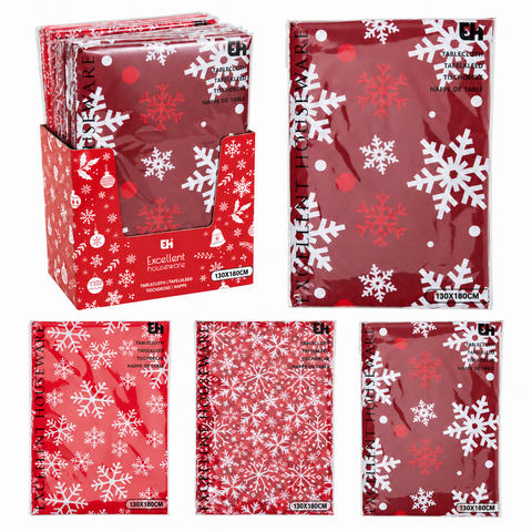 Tischdecke 130x180cm 3 Varianten Rot
