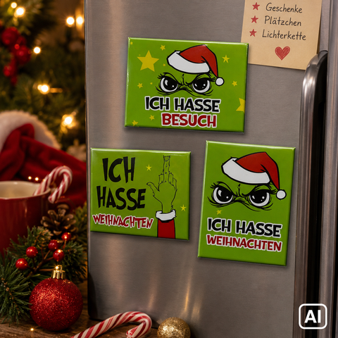 Kühlschrankmagnet "Festtags-Muffel", 9x6,5cm