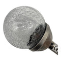 Klarer crackle glas globe solar stecker kristall edelstahl glas leuchte mit metallbasis ø 11cm