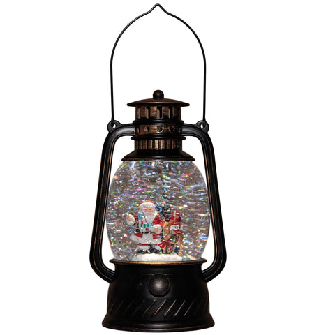 Laterne Santa Glitzer Wasser 20.5x12cm
