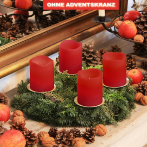 LED-Adventskranzkerzen 4er-Set rot