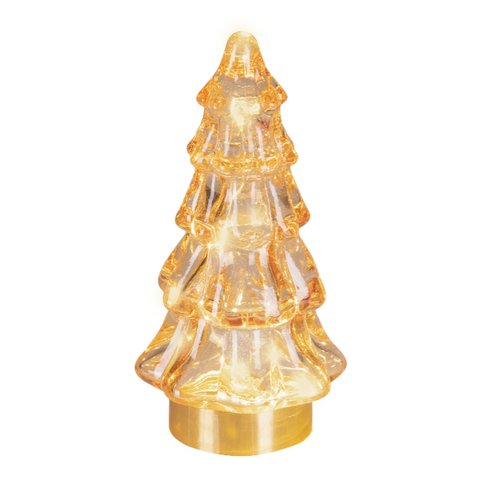 LED Baum Glas bernstein warmweiße LED 6x12.8cm