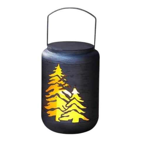 LED-Laterne MANU 15x25cm grau