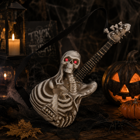 LED-Skelett-Gitarre mit Sound 55cm