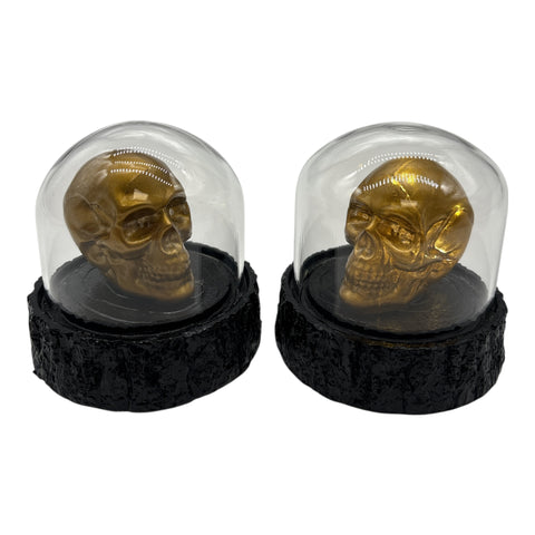 LED Glaskugel Totenkopf 8.5x8.5x8 cm