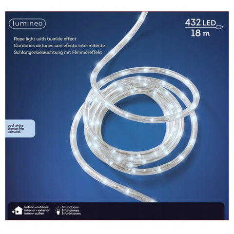 LED Seilkette 8 Funktionen Outdoor kaltweiß 18m