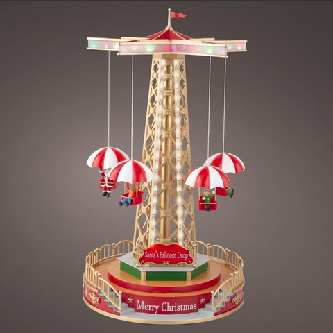 Weihnachtskarussell mit LED-Beleuchtung, Musik und Bewegung – 44,5 cm