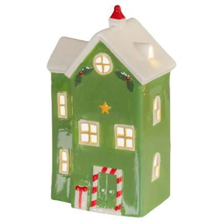 LED Haus Porzellan 12x10.2x22cm