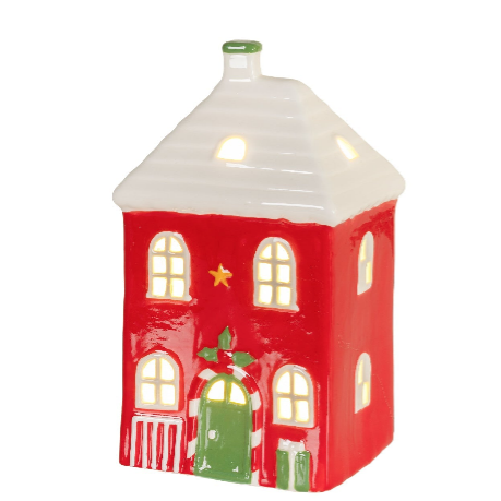 LED Haus Porzellan 12x10.2x22cm