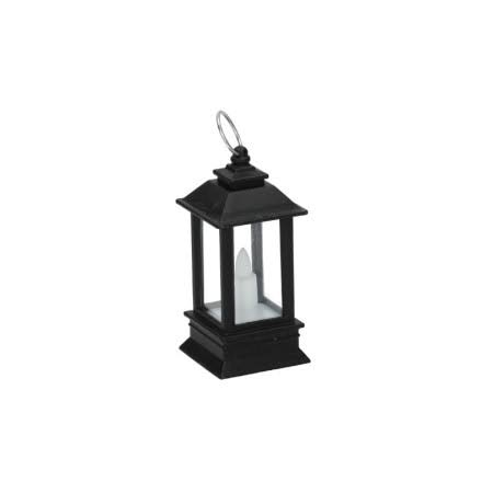 Laterne 9cm Schwarz mit Kerze