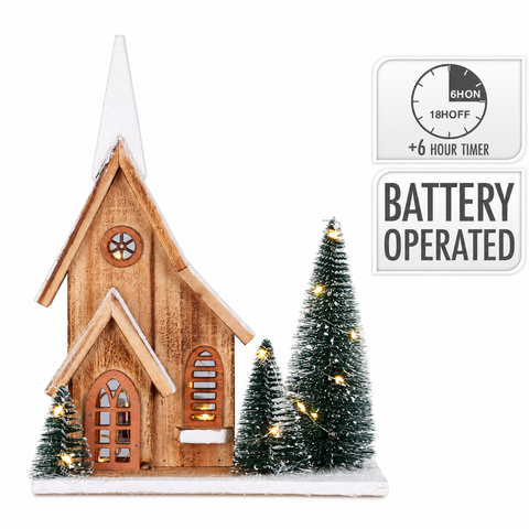 Haus mit LED 34cm