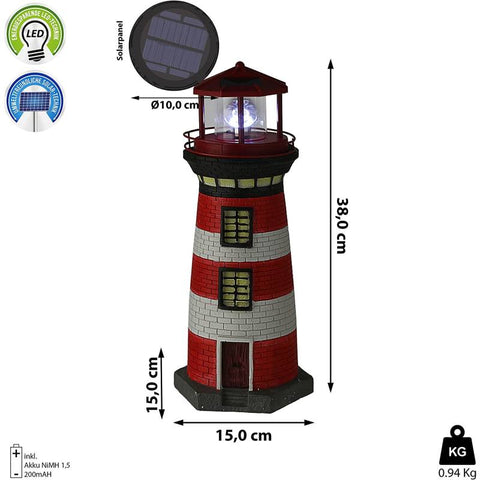 Solar LED-Leuchtturm 38 cm