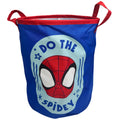 Blauer spider-man faltbarer waschkorb mit roten griffen und spidey gesichtsgrafik von disney pflanzentasche 40 cm