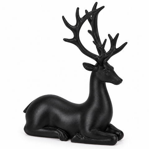 Rentier liegend 20cm schwarz