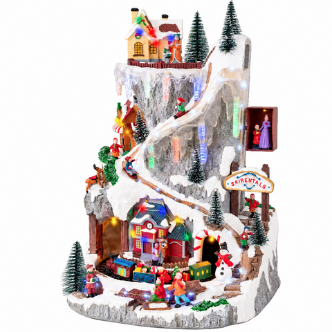 Lumineo LED-Weihnachtsszene mit Musik und Bewegung – Winterberg, ca. 44 cm