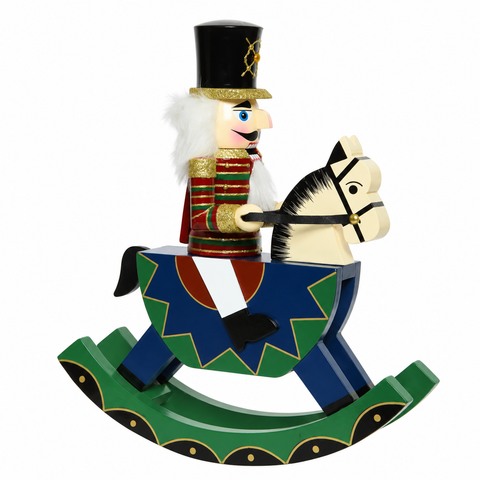 Nussknacker Tannenholz on rocking horse