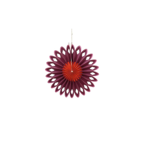 Blume papier 30cm maroon und orange papierfächer mit schichtartigem, blütenblattähnlichem design
