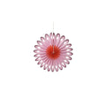 Blume papier 30cm zarter pinker papierfächer mit orangefarbenem innenkreis und dunkelviolettem rand für festdeko