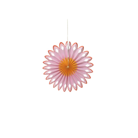Blume papier 30cm dekorative papierfächer in rosa und orange mit radialem design für festliche anlässe