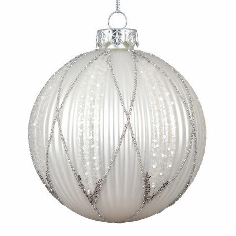Kugel Glas silber 10cm