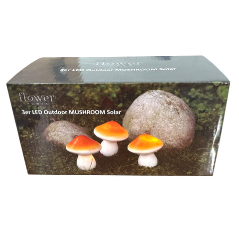 LED Solar Pilze 3er 8x10cm