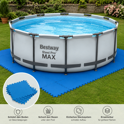 Bestway® Flowclear™ Pool-Bodenschutzfliesen Set 9tlg/50x50 cm