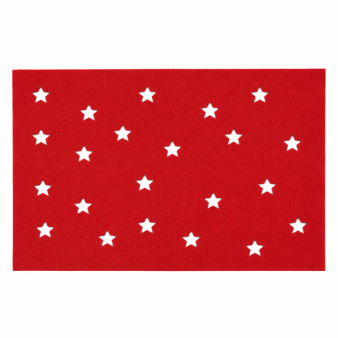 Deko Tisch Platzset "Sterne" 45x30cm Rot/Grau